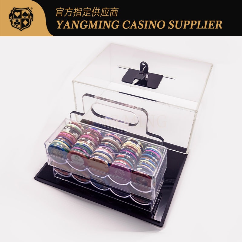 Quality New Upgraded Acrylic 400 Pieces Poker Chips Carrier Texas Hold'Em Chips Box factory