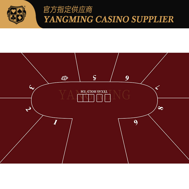 Quality Custom Texas Hold'em Poker Table Mat  9 Player Casino Game Layout factory