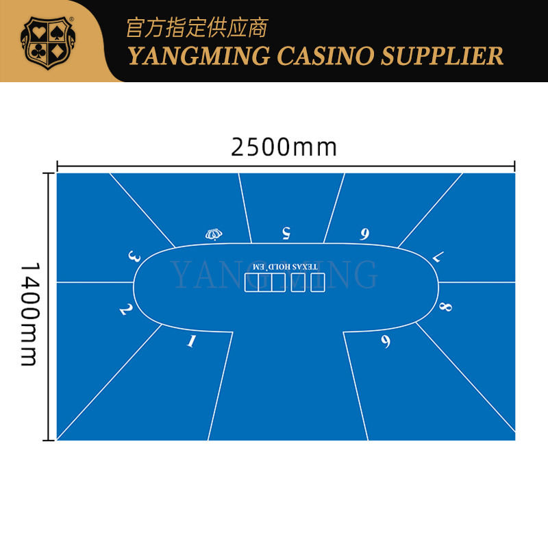 Quality 9-Player Poker Felt Table Cloth Custom Texas Hold'em Surface factory