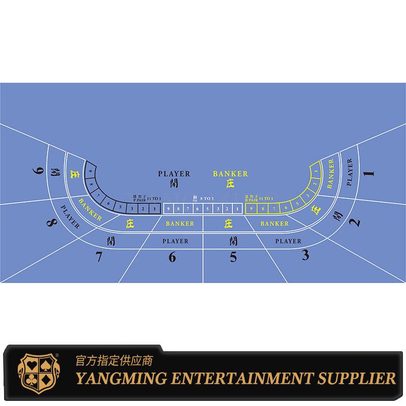 Quality Professional Casino Baccarat Tablecloth 9 Player Poker Table Game Tablecloth factory