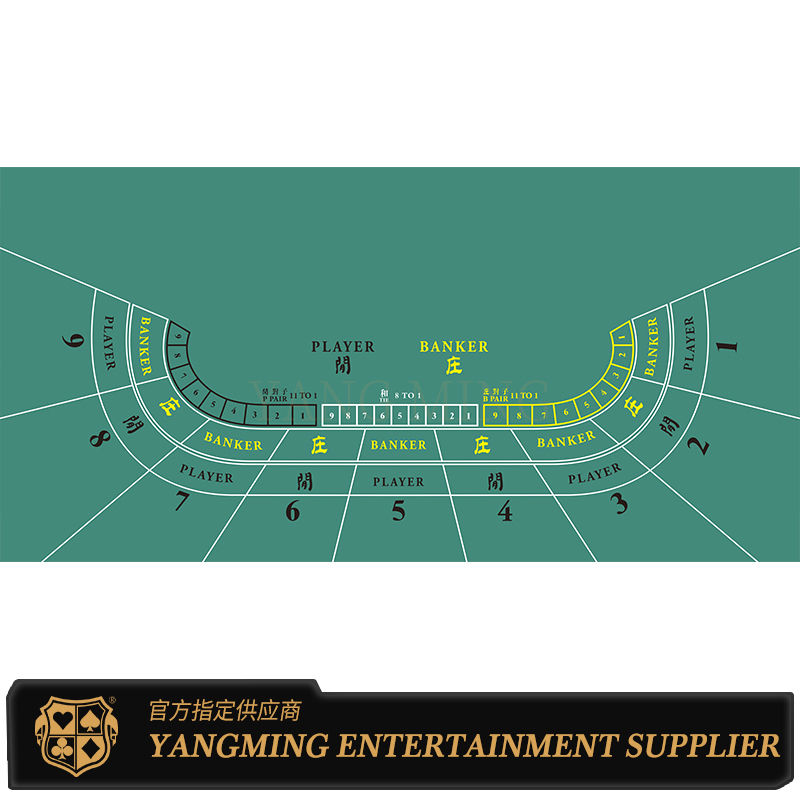 Kalite Profesyonel Casino Bakara Masa Örtüsü 9 Oyuncu Poker Masa Oyun Masası Örtüsü fabrika