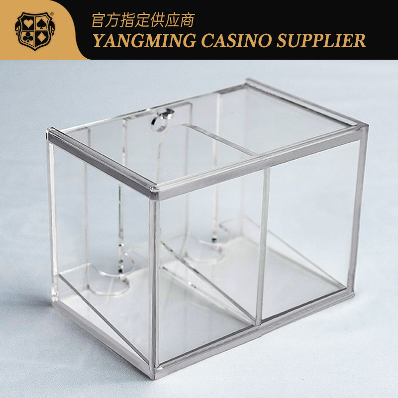 Qualità Baccarat Internazionale 8 coppie Scartato Scatola di carte da gioco Trasparente Scatola di carte a due griglie fabbrica