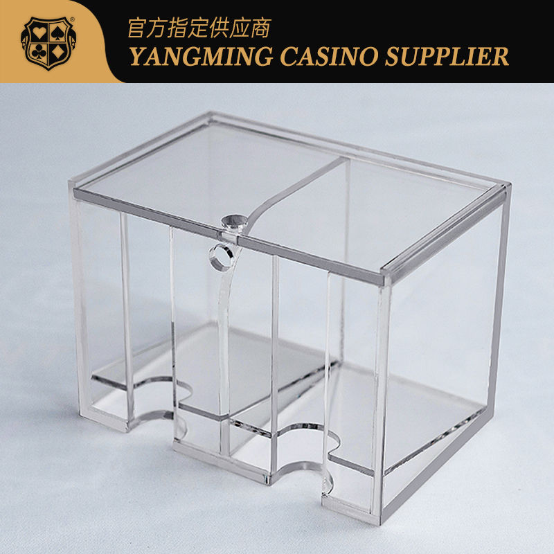 Qualité International Baccarat 8 paires Carton à jouer jeté Boîte de cartes transparente à deux grilles usine