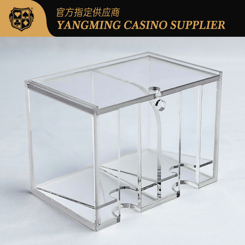 Qualité International Baccarat 8 paires Carton à jouer jeté Boîte de cartes transparente à deux grilles usine