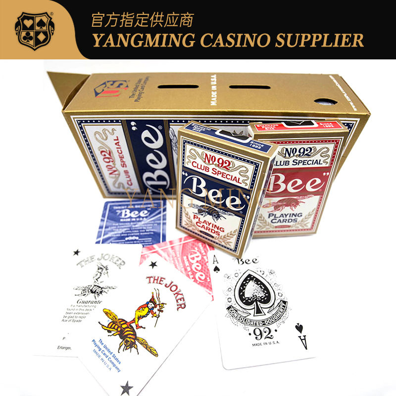 Quality Professional Casino 310g Bee Poker Cards American Imported Black Core Baccarat Cards For Casino Game factory