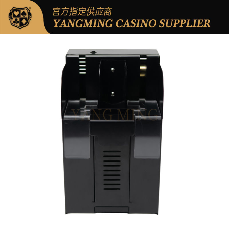 গুণ ক্যাসিনো খেলার জন্য কালো ধাতব লোহার তৈরি সম্পূর্ণ স্বয়ংক্রিয় ৮-ডেক টেক্সাস হোল্ড'এম শাফলার কারখানা