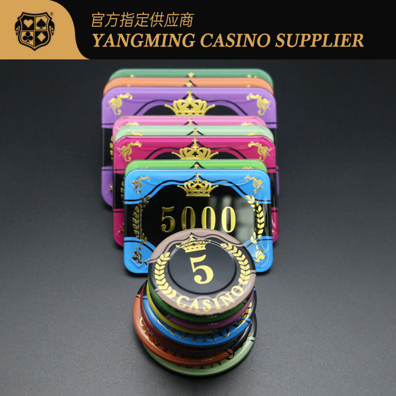 Jakość Pszenica Korona Brązujący Akryl Kasyno Poker Chips Niestandardowe fioletowe światło UV fabryka