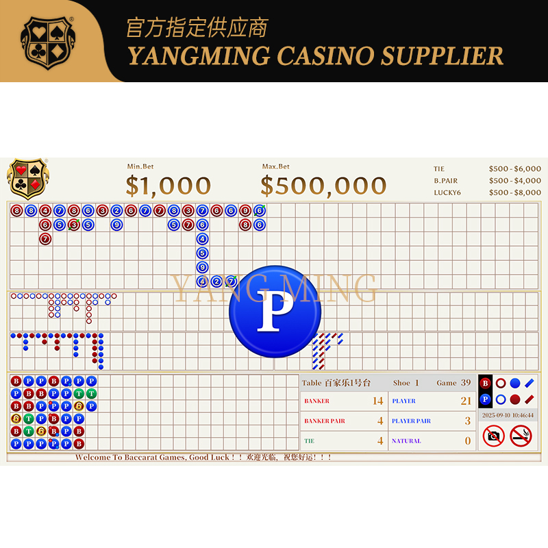 Quality Custom Design Baccarat Big Road Roadmap System For Casino Poker Applications factory