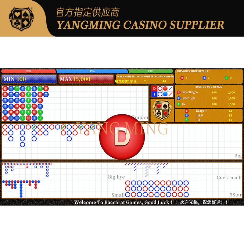 Quality Standard Casino Roadmap System For Dragon Tiger With Chinese-English Switching factory
