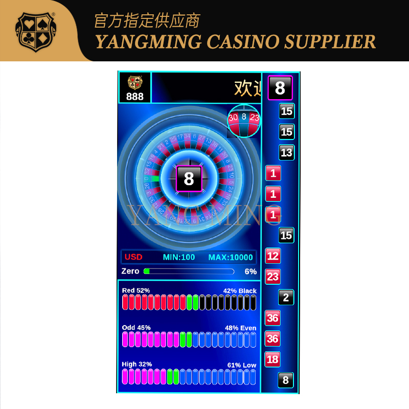 Jakość Electronic System Interface For International Standard Roulette And Poker Tables fabryka