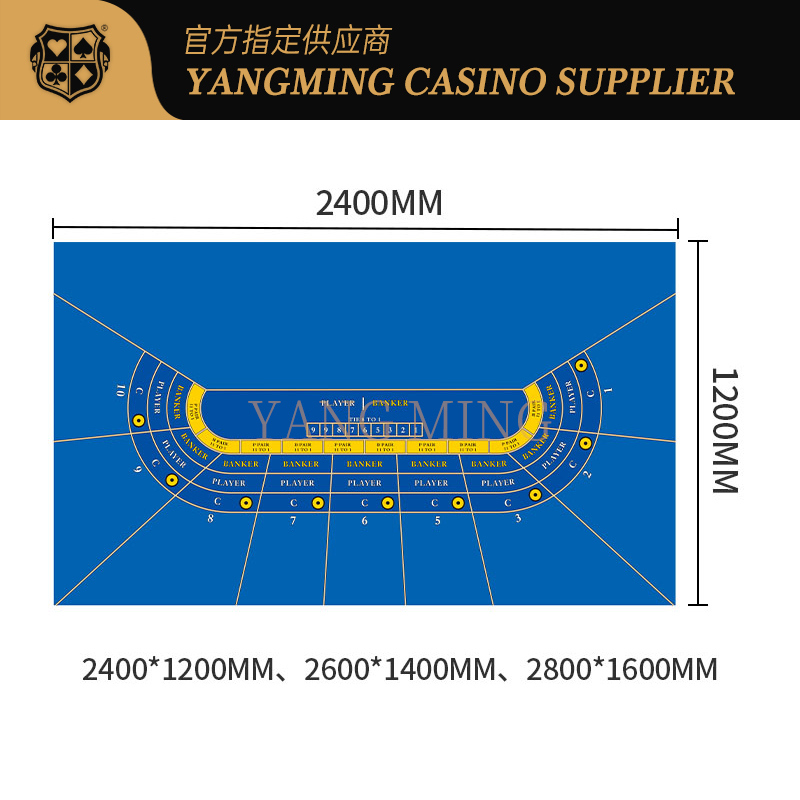 Quality Casino Baccarat Tablecloth 9 Player Poker Table Game Can Be Designed And Customized factory