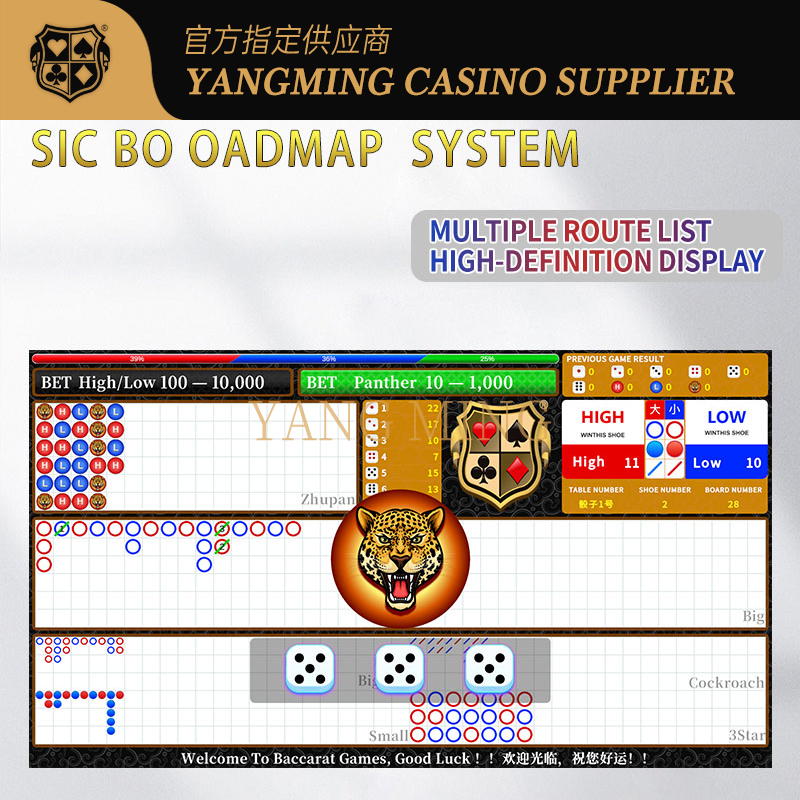 Quality Electronic Sic Bo Roadmap Display System – Customizable Casino Dice Game Solution factory