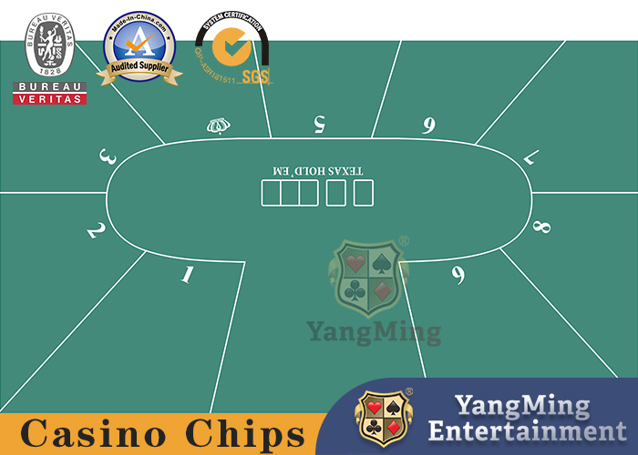 Qualità Tessuto 100% poliestere Layout tavolo da poker standardLayout tavolo ovale Texas Hold'em Poker - 10P Colore blu fabbrica