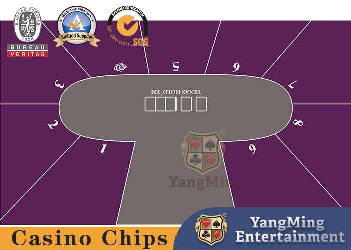 Qualità Tessuto 100% poliestere Layout tavolo da poker standardLayout tavolo ovale Texas Hold'em Poker - 10P Colore blu fabbrica