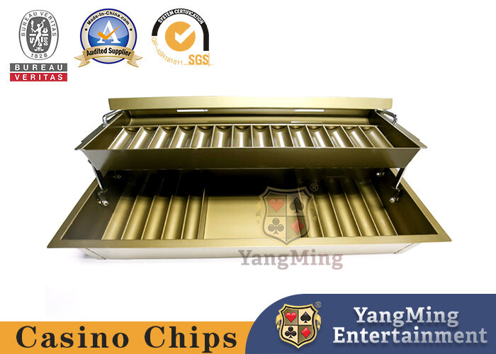 Jakość Podwójna taca na chipy kasynowe do gier hazardowych o wymiarach 68x21x8cm fabryka