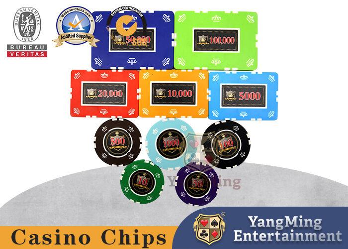 Kalite Etiket Numaraları Dairesel 14g Demir Çekirdek Kumar Poker Chip Seti fabrika