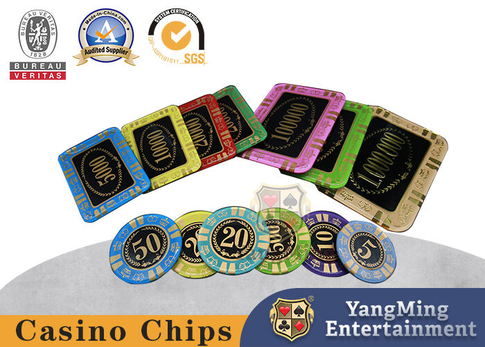 Qualità Chips di poker rettangolari / anti-falsificazione Chips di casinò a cristallo per giochi di gioco dedicati fabbrica