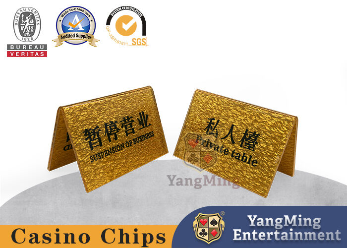 Quality Acrylic Gold Wire Carving Vip Room Brand Hotel Cafe Dinner Table Set Card Table Number Business Plate factory