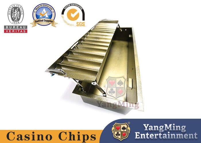 Jakość Lekki 7 rzędów Metalowe pudełko na chipy w kasynie Tytanowy żółty Jasny fabryka