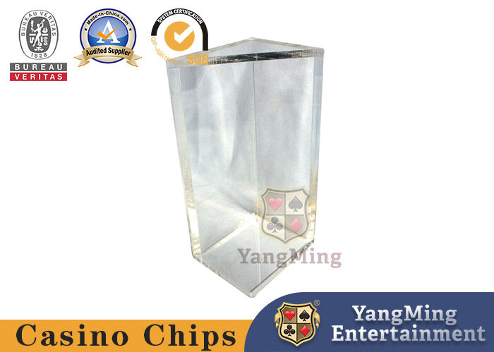 Calidad Dragon Tiger Baccarat Casino Acrílico Contenedor de desechos Triángulo Transparente Contenedor de gota fábrica