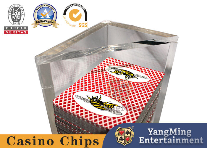 Calidad Dragon Tiger Baccarat Casino Acrílico Contenedor de desechos Triángulo Transparente Contenedor de gota fábrica