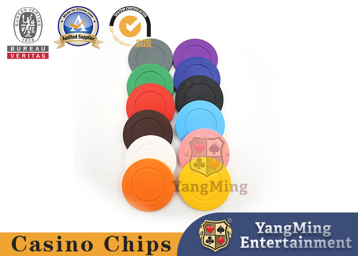 Quality Plastic Monochromatic Round Gaming Chips For Roulette Poker Tables factory