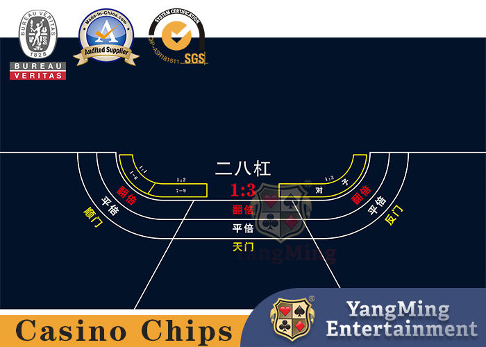Quality Manufacturer-Customized Green Two-eight Bars Push Cones Dice Poker Casino Game Layout factory