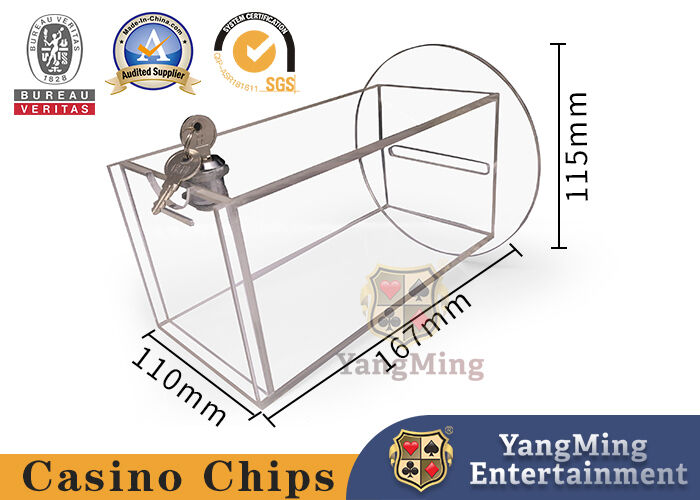 Quality Manufacturers Personalized Custom Round Bottom Transparent Acrylic Tip Box Baccarat Poker Table Table Top Accessories factory