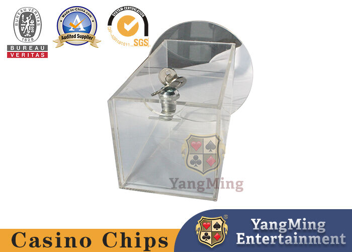 Quality Manufacturers Personalized Custom Round Bottom Transparent Acrylic Tip Box Baccarat Poker Table Table Top Accessories factory
