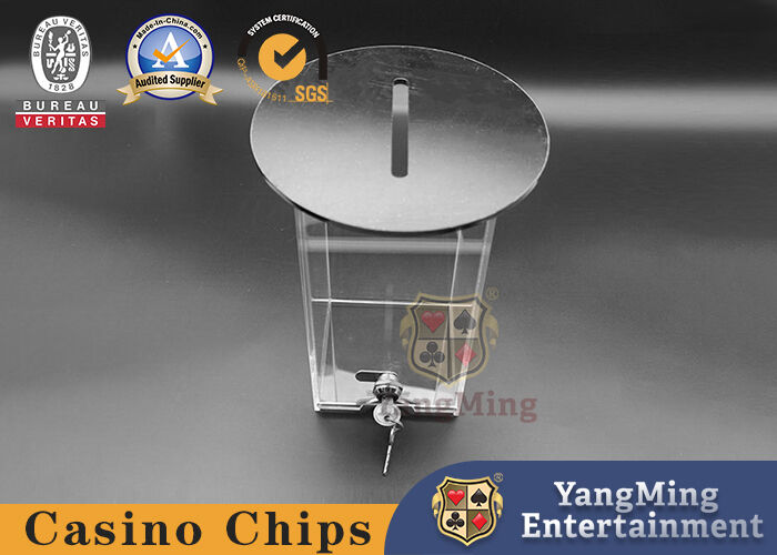 Quality Manufacturers Personalized Custom Round Bottom Transparent Acrylic Tip Box Baccarat Poker Table Table Top Accessories factory