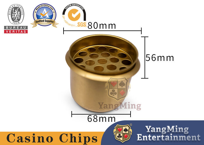 Quality Industrial Grade Stainless Steel Metal Two-Color Ashtray Private Club Custom Poker Gambling Game Table Water Cup Holder factory