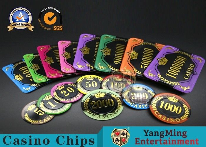Kalite Baccarat Texas Akrilik Altın Damgalama Chip Poker Masası Oyun Masası Chip Coin fabrika