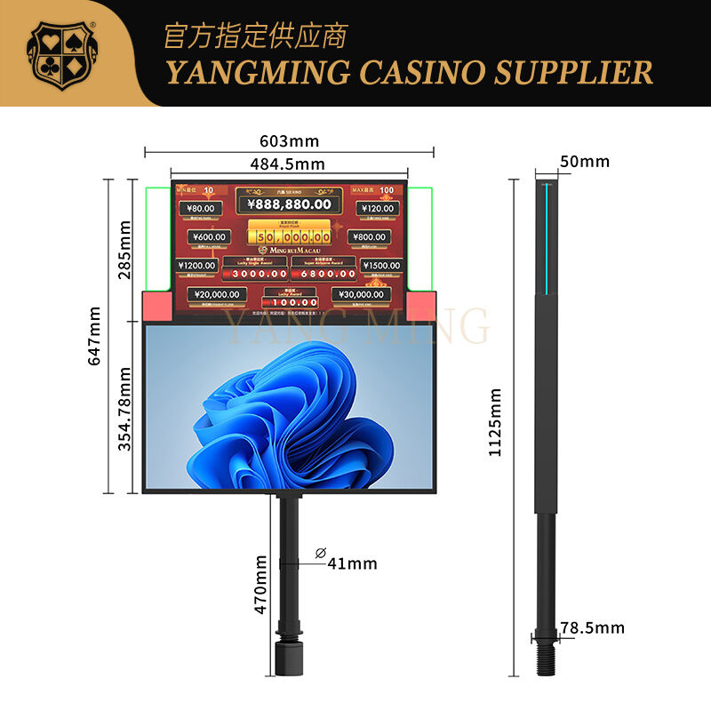 Kalite Bölünmüş Üst ve Alt Kısımlı Yükseltilmiş Çift Taraflı Casino Ekranı fabrika
