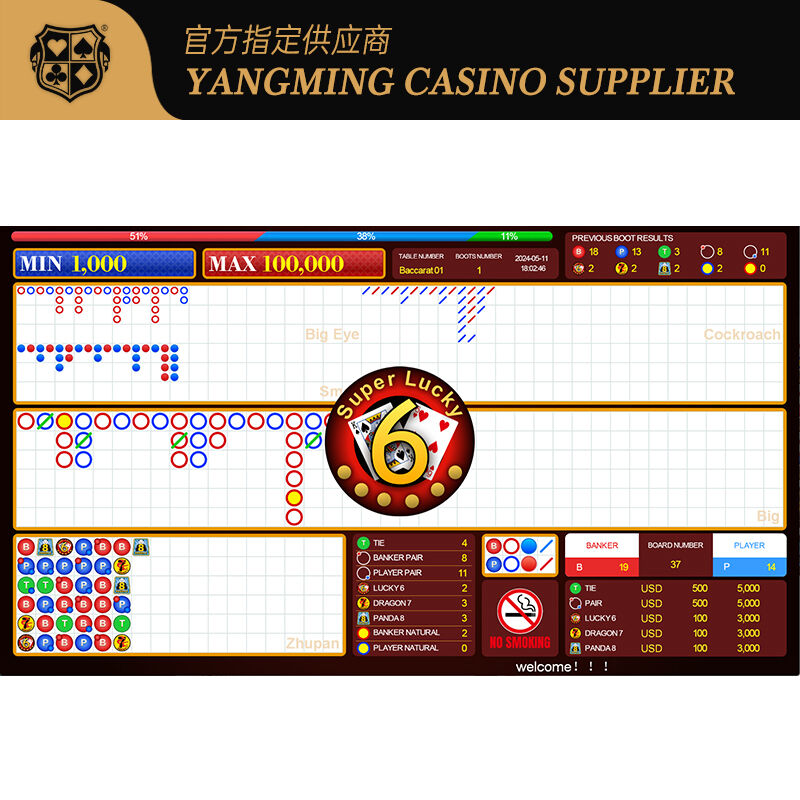Quality Multi-Functional Baccarat Casino Software System With New Upgraded Interface In English And Chinese factory