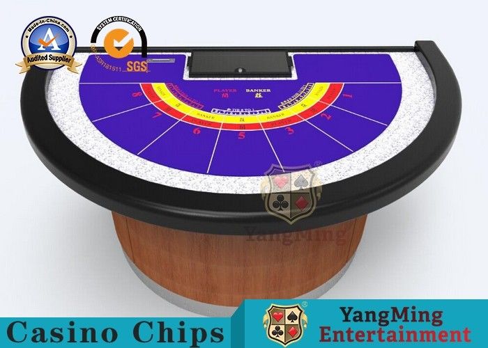 품질 세미 - 라운드 게임 카지노 포커 테이블은 두꺼운 탄력 있는 스펀지를 면취가공하는 난간에서 구축되었습니다 공장