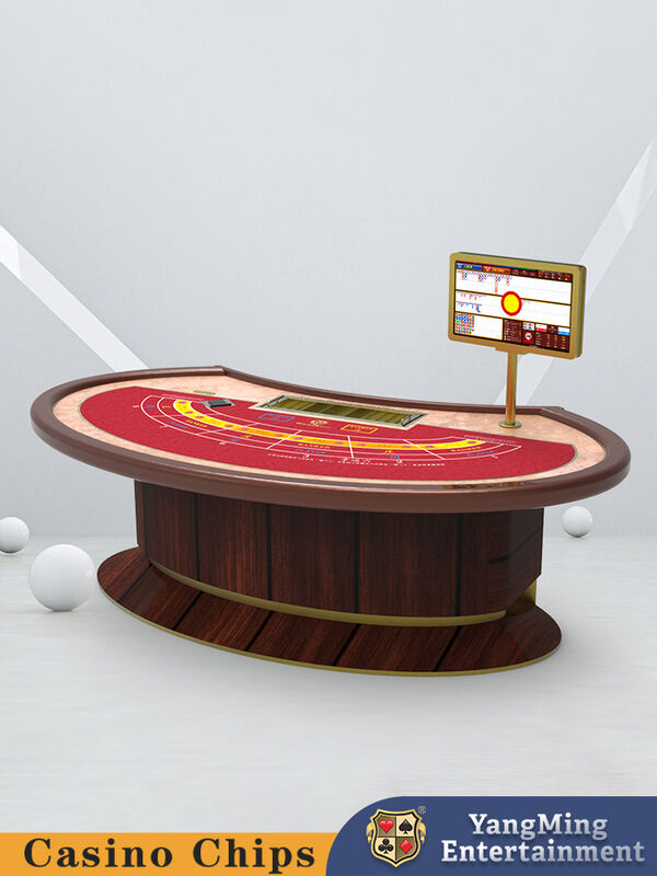 Quality Baccarat 10 Person Casino Poker Table With Cash Drop Holder 2650 * 14530 * 750mm factory
