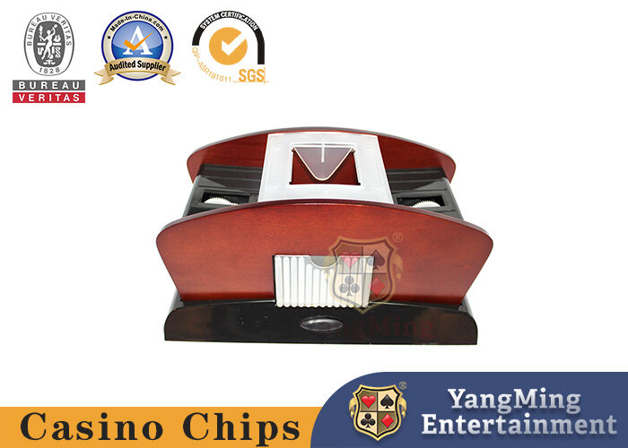 Kualitas Kayu Warna Plastik 2 Pasang Pengocok Kartu Poker Silent Baccarat Texas Table Game pabrik