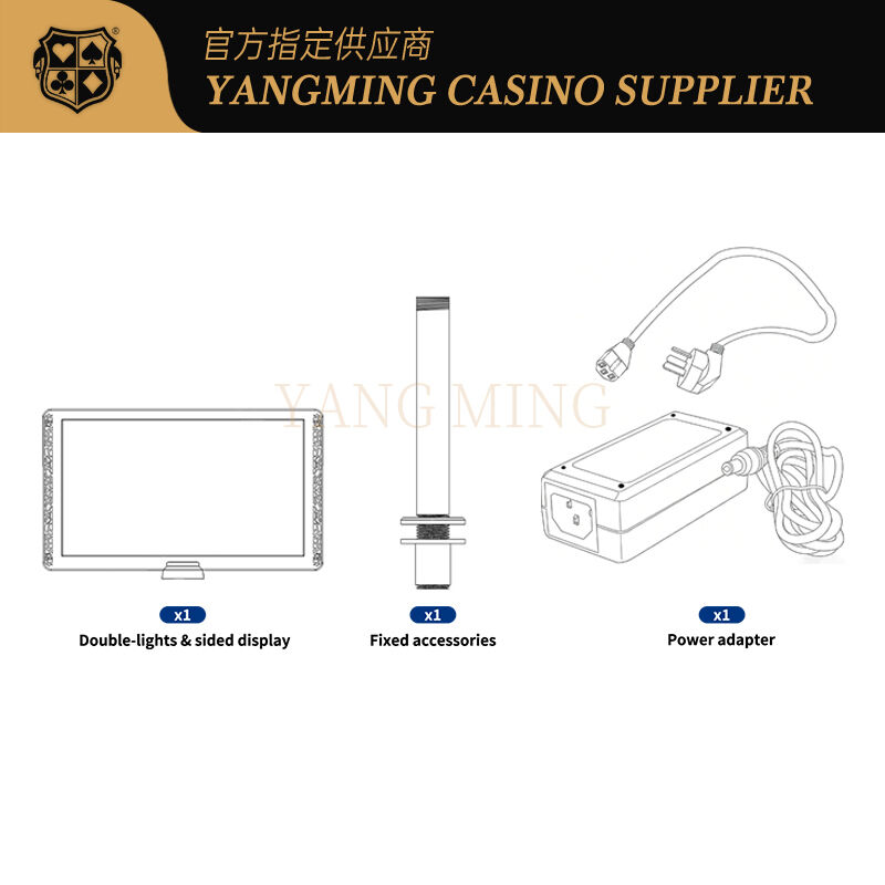 Quality Professional Ultra-Slim Dual-Sided Casino Display With Gold Finish & Side LED factory