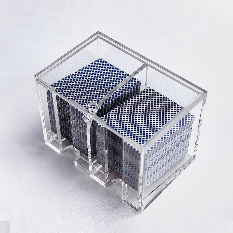 Quality Casino 8 Decks Clear Acrylic Playing Card Discard Holder Dragon Tiger Baccarat Dedicated Two Sides Box factory