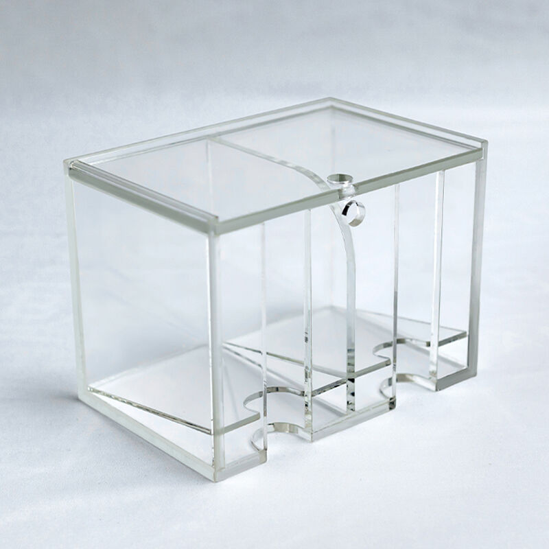 Quality Casino 8 Decks Clear Acrylic Playing Card Discard Holder Dragon Tiger Baccarat Dedicated Two Sides Box factory