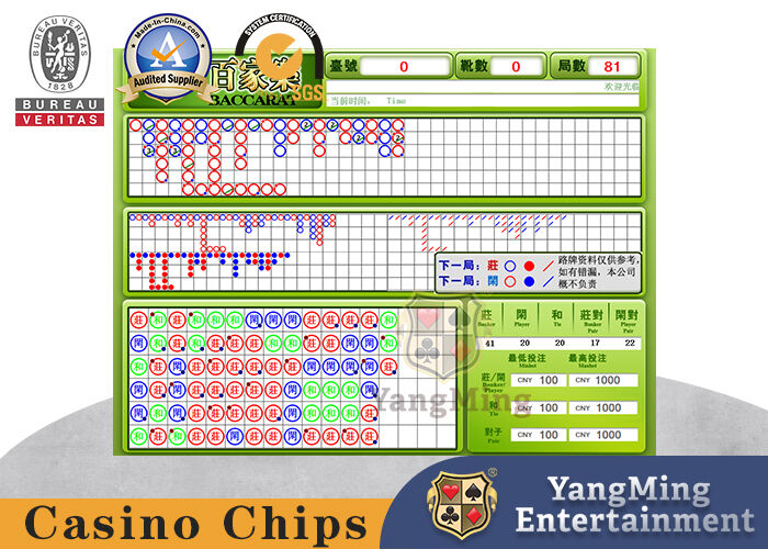 Qualität Elektrisches Bakkarat-spielende Systeme mit unabhängiger Fernsteuerungsanzeigen-Bakkarat-Schürhaken-Tabellen-Software der tastatur-24 HD Fabrik