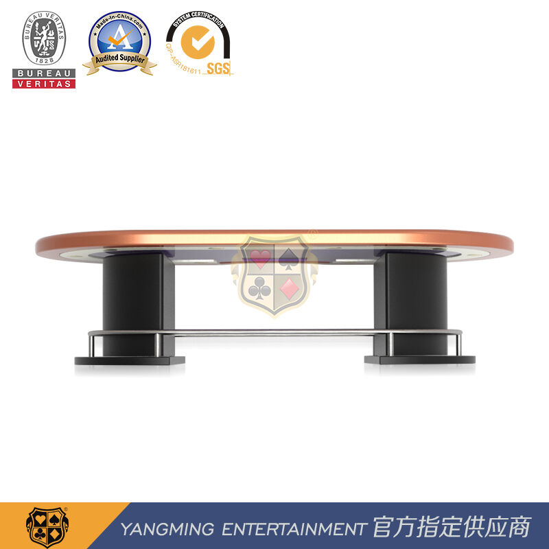 Kualitas 8-10 Orang Oval Kasino Lipat Meja Poker Texas Hold'Em Meja Led Dengan Kain Tahan Air Meja Top pabrik