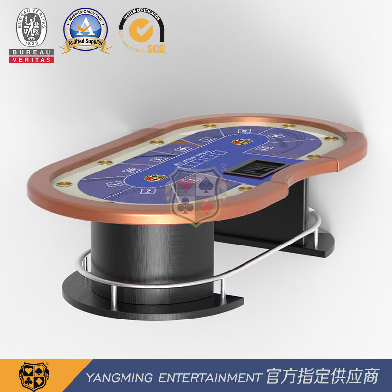 Calidad 8-10 la tabla plegable Texas Hold del póker del casino oval de la persona ellos llevó la tabla con la sobremesa impermeable de la tela fábrica