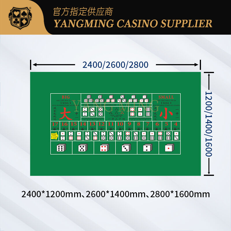 Quality Professional Sic Bo Casino Table Felt Custom Logo Gaming Table Layout Manufacturer factory