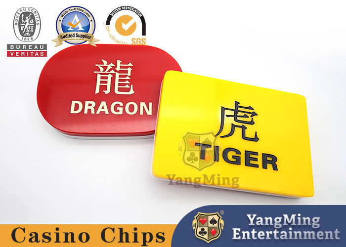 Qualidade Vista - os marcadores resistentes da bacará gravaram o jogador da cor/banqueiro vermelhos e amarelos Wins Baccarat Button fábrica