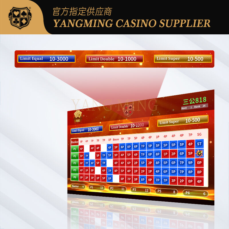 Quality Baccarat Electronic System Scoreboard in Chinese English for Sangong Poker Table factory
