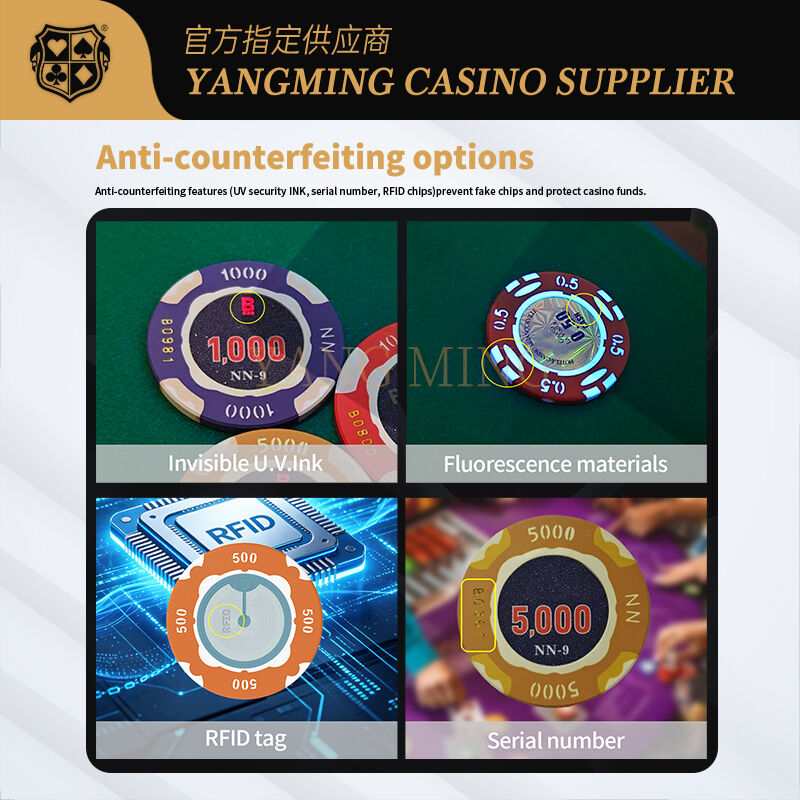 Quality Customized Composite Poker Gaming Chips for Casino and Poker Room Use factory