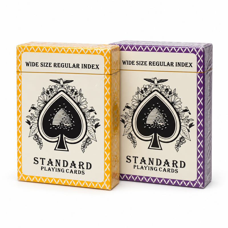 Quality Professional 310G Black-Core Baccarat Cards With Yellow Purple Back Design factory