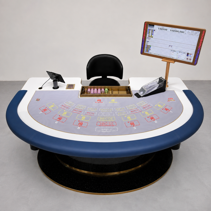 Quality RFID Smart Baccarat Table with Real-Time Chip Recognition and Data Transmission System factory