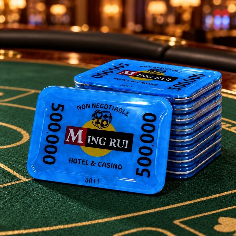 Quality Custom Color RFID Casino Chips and Rectangular Plaques for Casinos factory